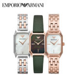 Armani阿玛尼时尚贝母皮带方形气质防水石英女士表AR