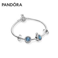 Pandora潘多拉蓝色月光皇冠手链套装ZT0416
