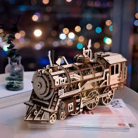 若态若客 创意手工拼装木质立体模型- 蒸汽火车头