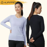 HUAPAO画跑女款修身长袖速干运动T恤