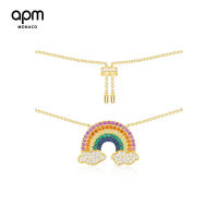 APM Monaco彩虹银项链时尚锁骨链
