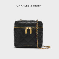 【Charles&Keith】经典菱格链条单肩斜挎盒子包CK2-80271114