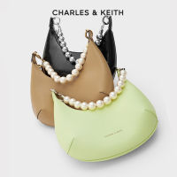 【Charles&Keith】质感珍珠链条月牙包CK2-40151047