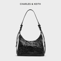 【Charles&Keith】褶皱油蜡皮手提单肩腋下包CK2-40271360